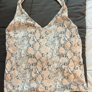 American Eagle snakeskin halter top